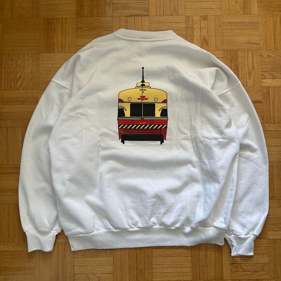 Vintage 90s Toronto Transit TTC Streetcar sweatshirt Size XL Made in Canada - Picture 2 of 6